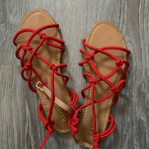 Orange Red Sandals